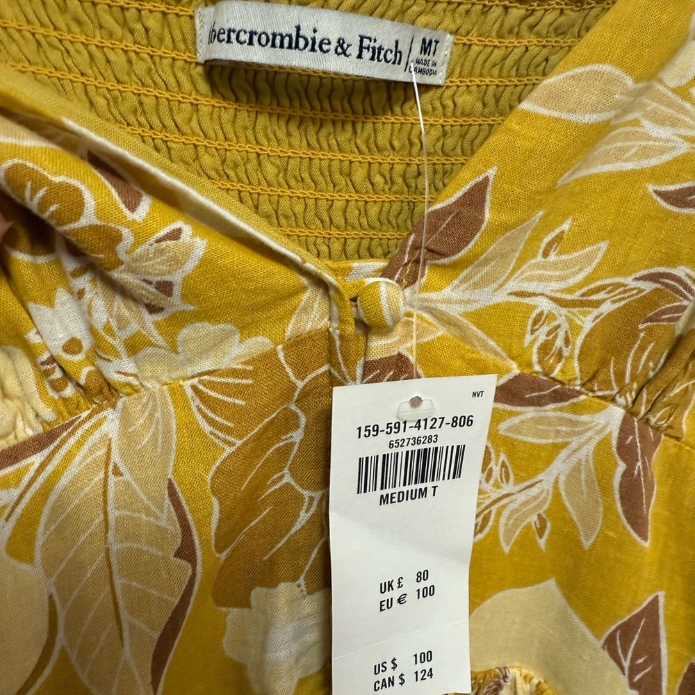Abercrombie & Fitch Yellow Floral Maxi Dress - Picture 4 of 5